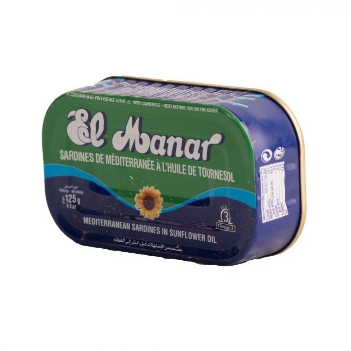 Sardines de méditerranée à l'huile de tournesol 125g